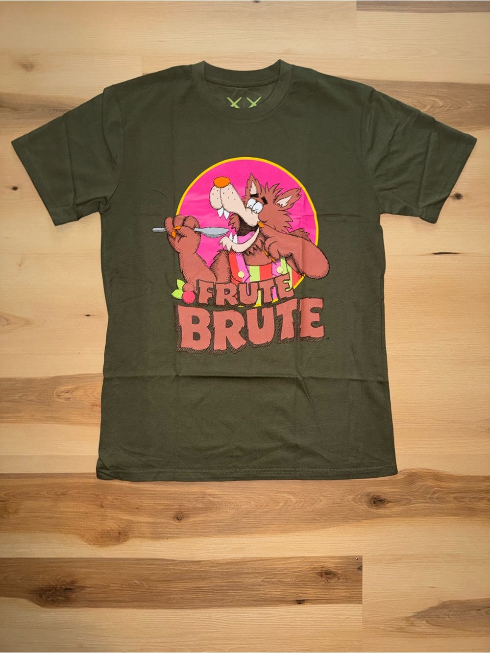Olive Green 'Frute Brute' Kaws Tee